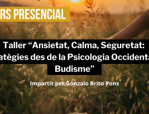 Taller “Ansietat, Calma, Seguretat: Estratègies des de la Psicologia Occidental i el Budisme” amb Gonzalo Brito Pons